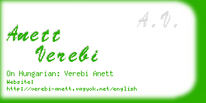 anett verebi business card